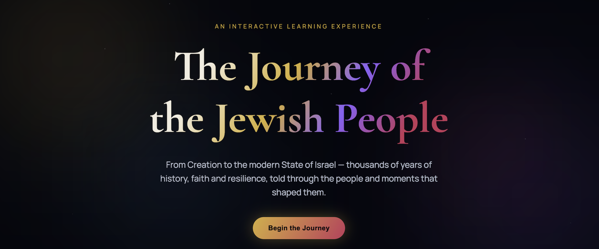 The Journey of the Jewish People landing page