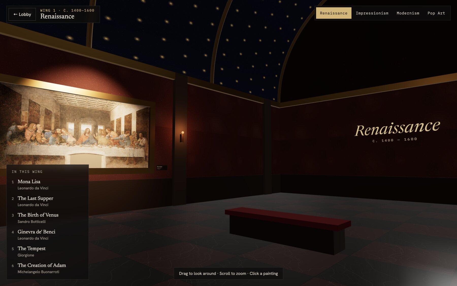 Renaissance wing with The Last Supper