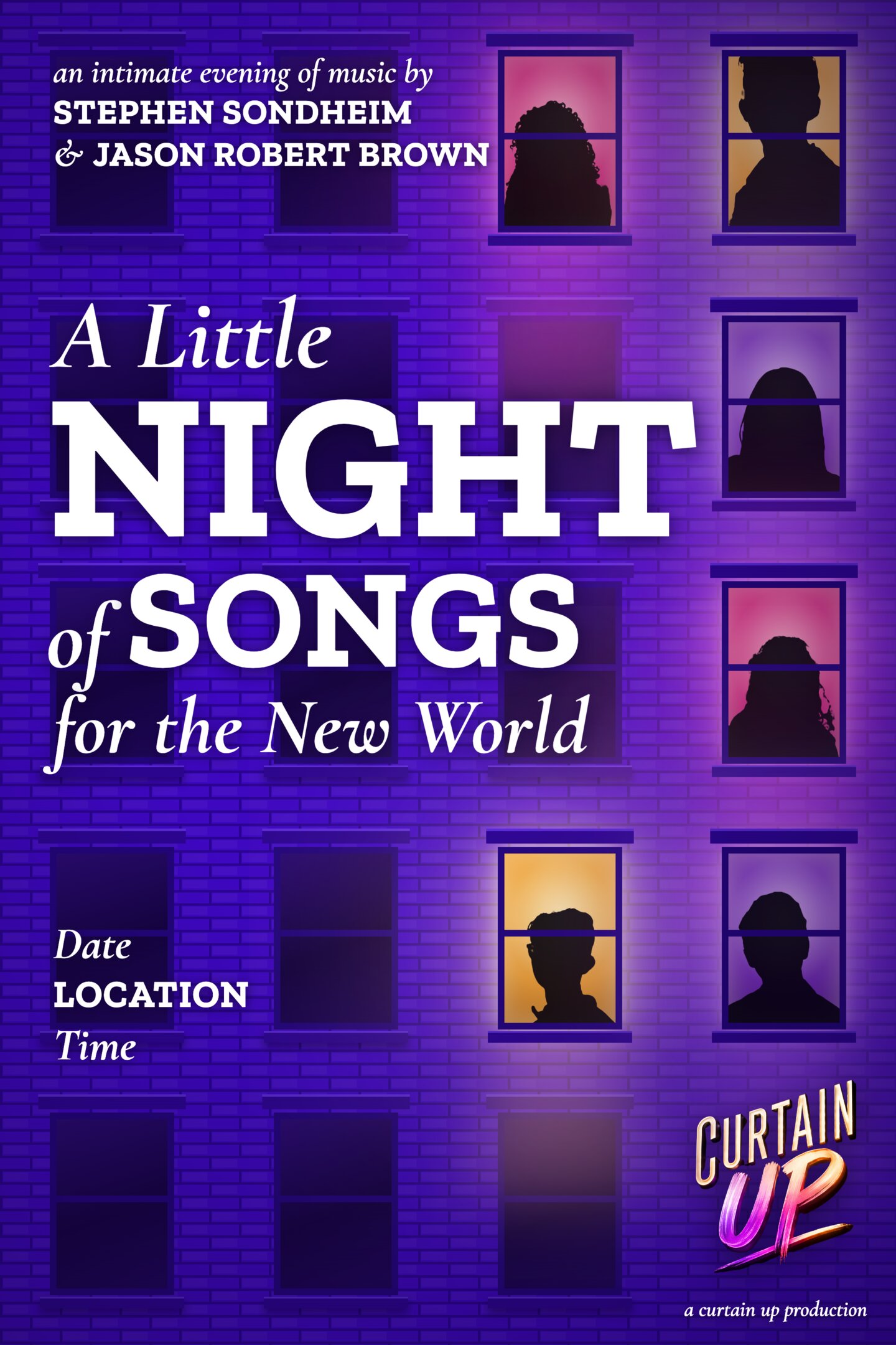 A Little Night of Songs for the New World invitation cover and advert