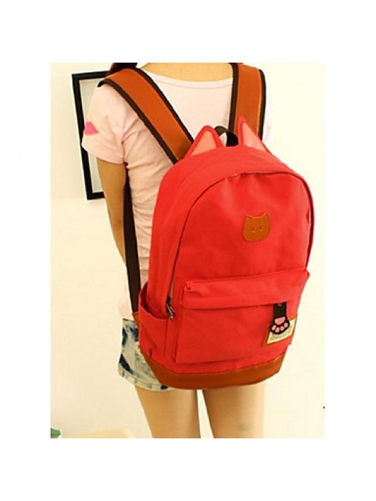 Women Canvas Weekend Bag Backpack - Blue / Brown / Red / Black