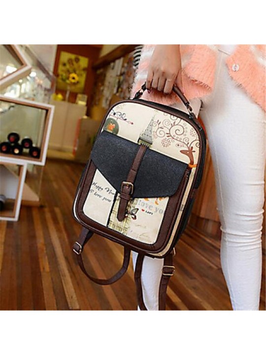 Women PU Bucket Backpack - White / Brown / Black / Khaki