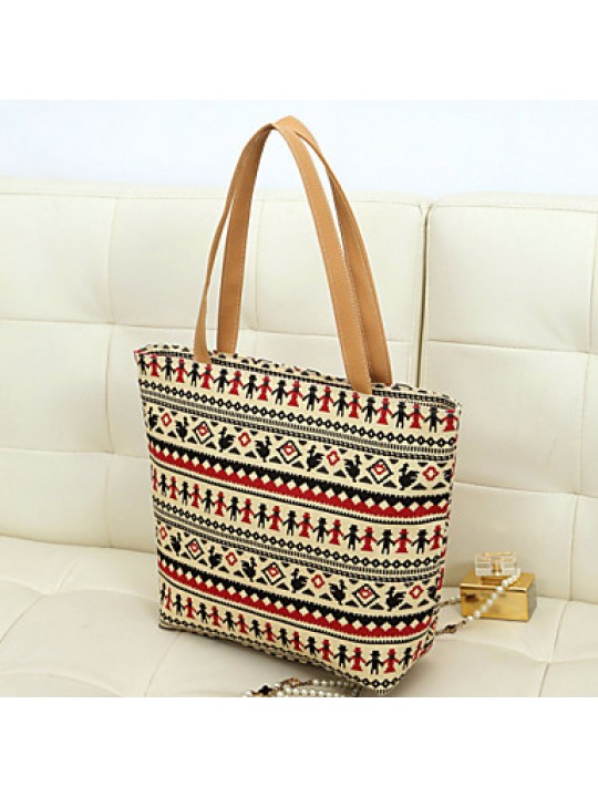 Women's Vintage Pattern Zipper Casual Tote (More Colors)