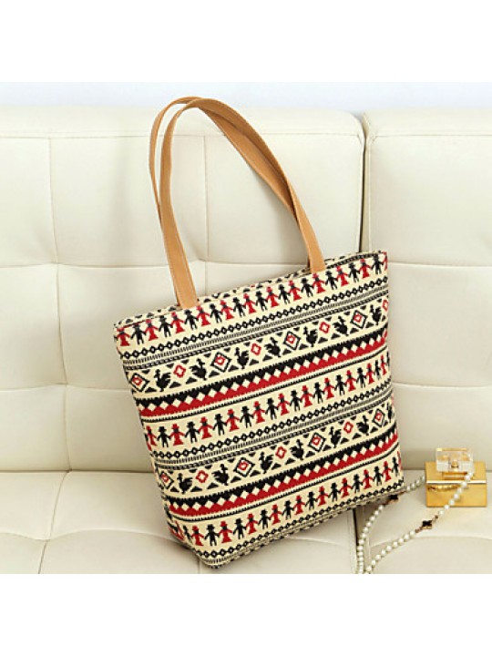 Women's Vintage Pattern Zipper Casual Tote (More Colors)