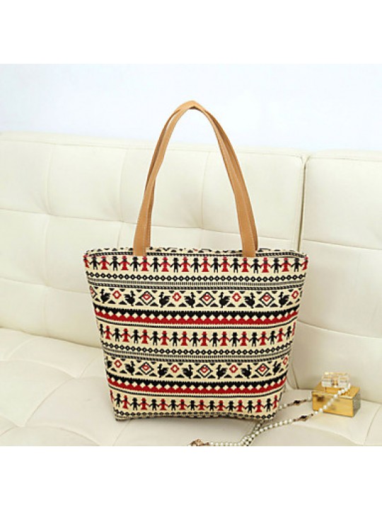 Women's Vintage Pattern Zipper Casual Tote (More Colors)